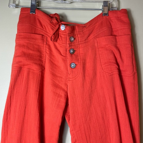 Sundance Gigi Orange Cotton Drawstring Knit Pants - Picture 6 of 10